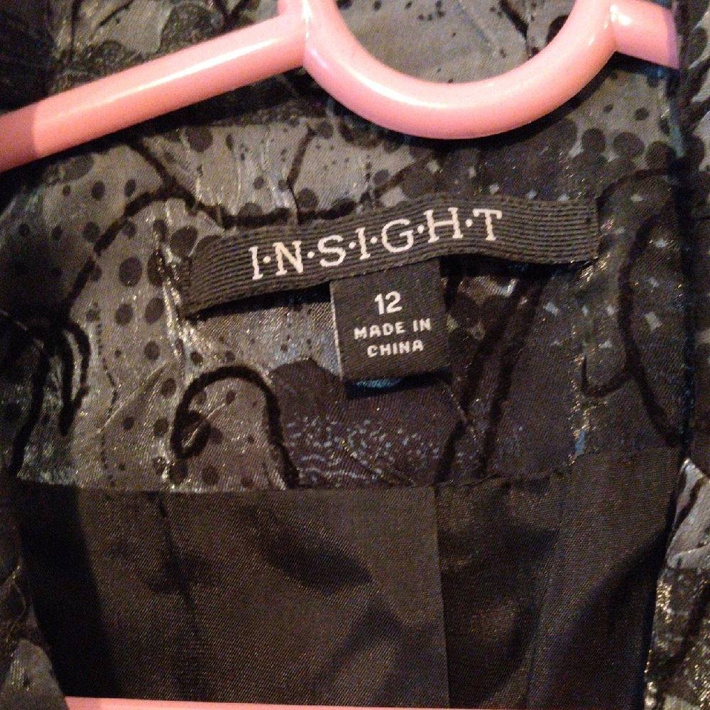 Insight Black and Gray Abstract Metallic Blazer - Picture 2 of 7